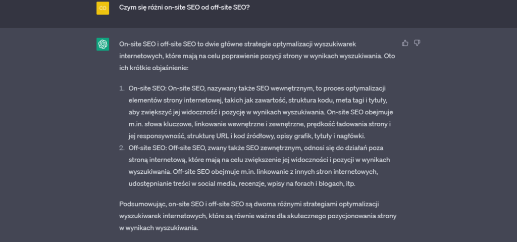 Przykładowy tekst wygenerowany przez ChatGPT