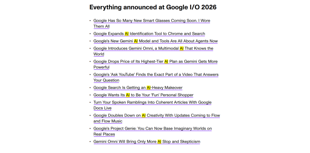 Wszystkie nowości AI z Google I/O 2026: koniec SEO?