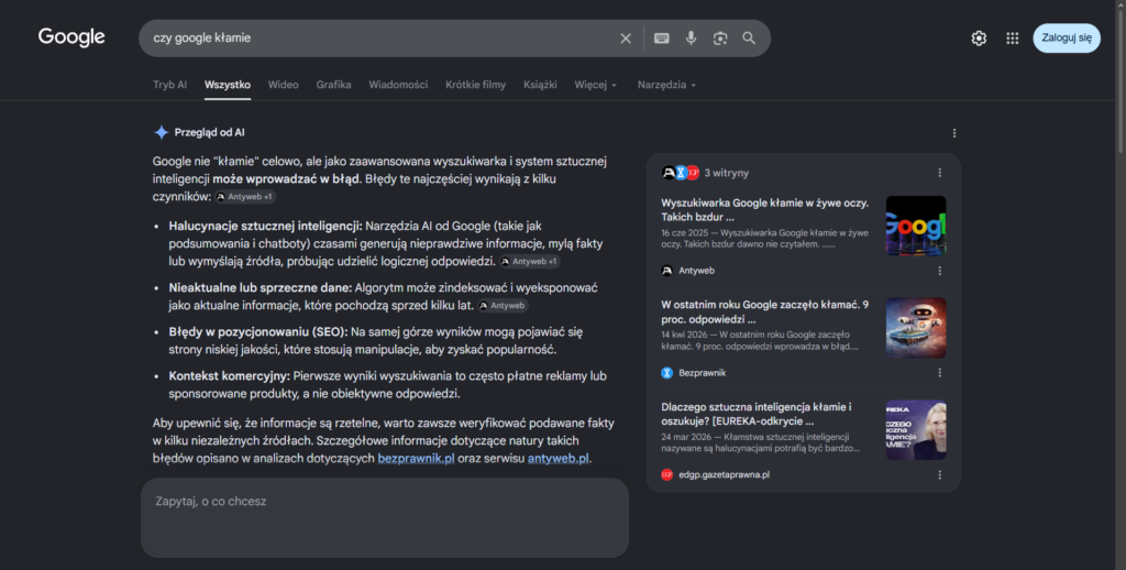 Czy Google kłamie?